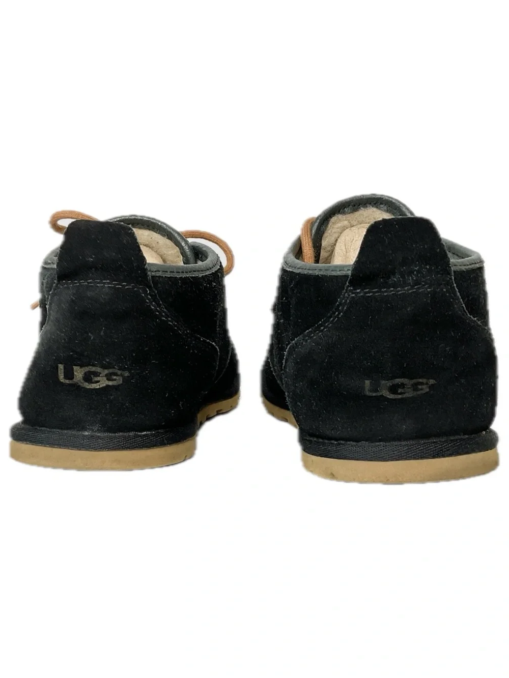 UGG Men's Black Suede Chukka Boots with Tan Laces